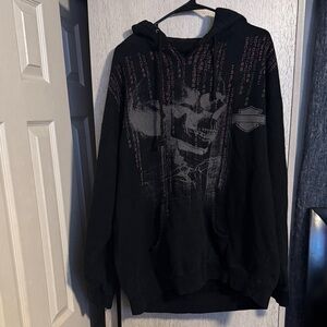 Harley-Davidson Black Hoodie with Graphic Design